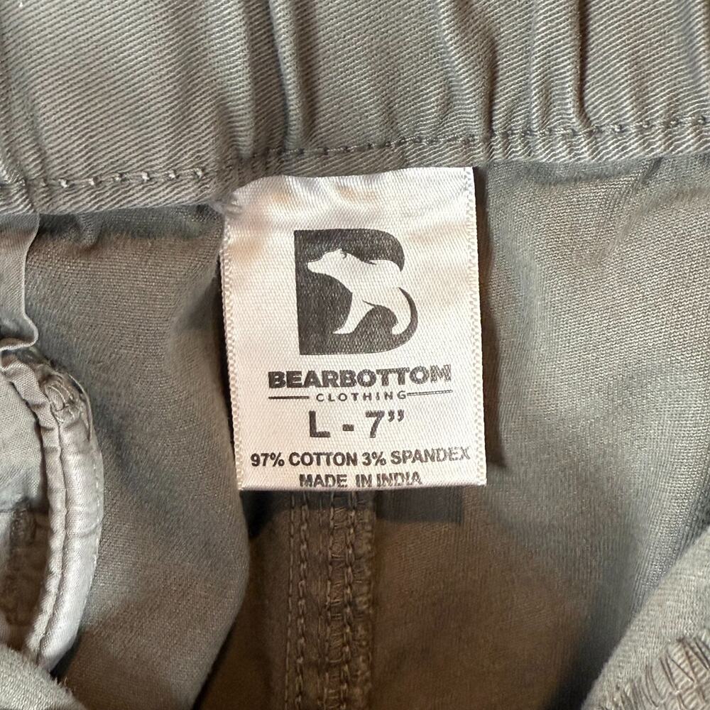 Bear Bottom Charcoal Gray 7” Summer Casual Chinos Stretch Shorts Mens L Preppy - Picture 5 of 6